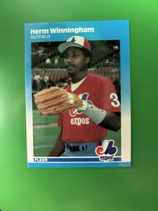 1987 Fleer Glossy Herm Winningham Montreal Expos #U 130 - Picture 1 of 2