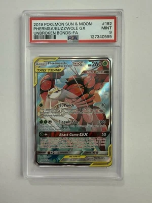 Pokemon Pheromosa & Buzzwole GX 192 PSA 9 Alt Art - Image 1 of 4