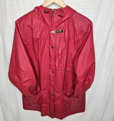 Polo Ralph Lauren Hombres Naval Supply Abrigo de Lluvia Rojo Cremallera A Presión Con Capucha Talla Mediana Foto 1 de 4