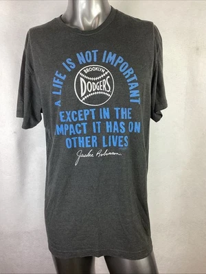 Brooklyn Dodgers Jackie Robinson Homage Charcoal Tri-Blend T’ Shirt Sz XL - Image 1 of 4