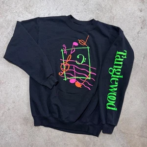Vintage 90s Hanes Tanglewood Music Festival Crewneck Sweatshirt Graphic Black L - Bild 1 von 8