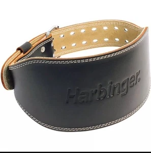 Harbinger 6" Padded Leather Weight Lifting Belt Sz. L - Picture 1 of 2