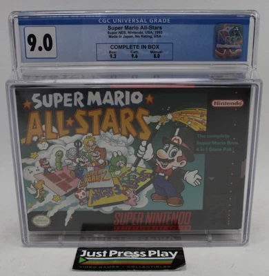 Super Mario All-Stars Nintendo SNES в коробке оценка CGC 9.0 с картой 9.6! - Изображение 1 из 4