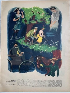 Tony Palazzo Esquire Art Vintage 1947 Una bicicleta construida para dos - Imagen 1 de 2