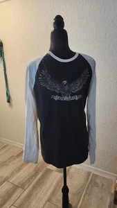 Denim & Supply Ralph Lauren Shirt Men’s M Black White Eagle 1967 Long Sleeve. - Picture 1 of 8