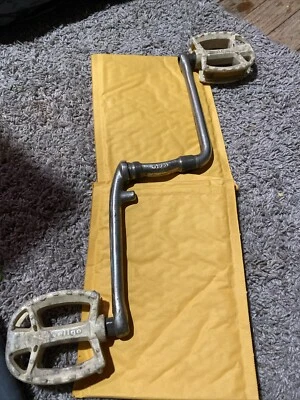 Takagi Cr-Mo 1981 175x24 BMX Racing manivela plateada Japón 1/2" pedal rosca embrague Foto 1 de 4