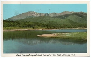 Postal cromada Pikes Peak & Crystal Creek Reservoir Highway CO 1971 con matasellos - Imagen 1 de 13
