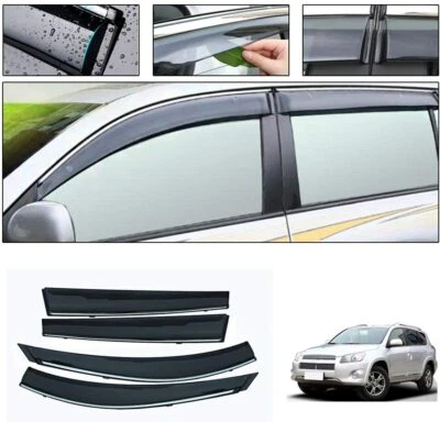 Toyota RAV4 2006-2012 Ventana Ventilación Visera Sol Lluvia Protector Cromo Sombra ¡Vendedor de EE. UU.! Foto 1 de 4