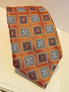 Men's Silk Tie 57" X 3.25 "J Z RICHARDS  SQUARES & SMALL SQUARES COOPER + # 129 - Picture 1 of 8