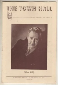 Nelson Eddy 1943 Recital Town Hall (NY) Programm (Spielzettel)   - Bild 1 von 5