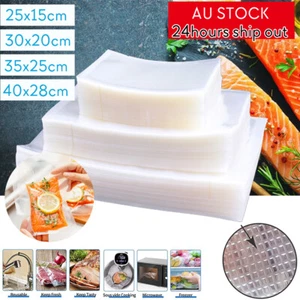 200/100 X Embossed Vacuum Sealer Bags Vaccum Food Saver Storage 4 Size - Picture 1 of 24