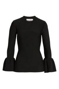 💕 RACHEL PARCELL 💕 XXS 💕 Bell Sleeve Sweater Black NEW AUTH 💕 #A175 - Picture 1 of 7