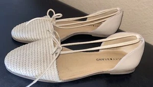 Sandalias/planos para mujer Lucky Brand nude tejido punta almendra con cordones talla 7,5 - Imagen 1 de 10