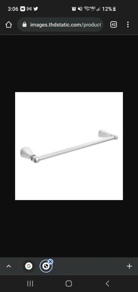 American Standard 7455.024 Chrome TS Series 24" Towel Bar