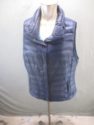 GAP Size L Womens Blue Down Nylon Full Zip Stand Collar Pocket Puffer Vest 362 - Image 1 of 4