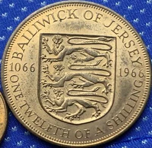 1966 Jersey 1/12 Shilling UNC - ONLY 1.2 Million Minted #ZM33 - Picture 1 of 2