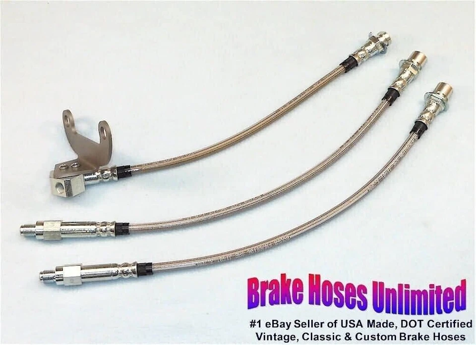 JUEGO MANGUERA FRENO ACERO INOXIDABLE FORD TORINO 1972 1973 1974, con motor 351, 400, 429, 460 Foto 1 de 1