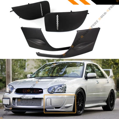 FOR 2004-05 SUBARU IMPREZA WRX STI GD FRONT BUMPER SIDE LIP + FOG LIGHT COVERS - Image 1 of 4