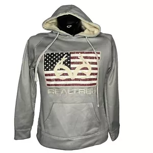 REALTREE Hoodie Sweatshirt USA Flagge Damen mittelgrau Pullover Jagd Outdoor - Bild 1 von 10