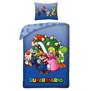 Super Mario Luigi Bowser Peach Bettwäsche Set 135/140x200 60x70 cm - Bild 1 von 3