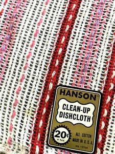NUEVO (5) Paños de cocina vintage Hanson ROSA a rayas rojas tejido de gofres trapos de cocina Nuevo de Lote Antiguo - Imagen 1 de 8