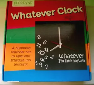 Whatever Clock-Weird Clock By Decodyne-Unique Unusual-I'm Late Anyway Wall Clock - Picture 1 of 10