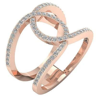 Designer Wedding Ring I1 G 0.75 Carat Diamond 14K White Yellow Rose Gold 15.45mm - Image 1 of 4
