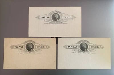 U.S. POSTAL HISTORY - EARLY POSTAL CARDS - SCOTT #UX9 - UNUSED, LOT OF (3) - Image 1 of 2