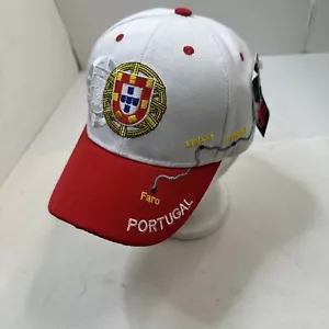 Gorra Bordada Bandera Portugal Mapa de Ruta Portugués Faro a Oporto Rojo y Blanco - Imagen 1 de 13