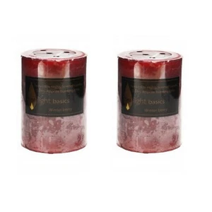 2x Scented Pillar Candle Dark Red Candles Winter Berry 7x10cm 51Hrs Home Decor - Picture 1 of 1