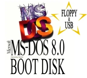 *Kostenloser Versand* MS-DOS 8.0 BOOT DISK / FLOPPY & USB / DEUTSCHE TASTATUR - Bild 1 von 3
