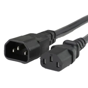 1m Power Extension Cable IEC Kettle Male to Female UPS Lead C13 C14 - Picture 1 of 1