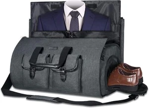 Portable Garment Duffel Bag Convertible Travel Suit Bag with Shoe Compartment - Picture 1 of 6