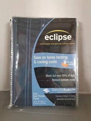 Eclipse Blackout One Rod Pocket Panel Midnight P42" X 84" Blackout Noise-reduce - Image 1 of 4