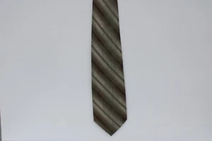 Pierre Cardin Mens Necktie Tie Brown And Tan Stripped 100% Silk - Picture 1 of 4