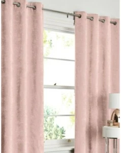 Cortinas para ojales forradas de terciopelo suave Next Blush 117x183 cm Precio de venta sugerido por el fabricante £85 (NB147) - Imagen 1 de 4