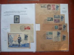 TAG DER BRIEFMARKE 1950 BELFORT PARIS NIMES ORAN, Karten, Briefmarkenumschlag - Bild 1 von 8