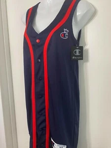 Champion #19 Womens Navy Sport Mesh Jersey Fitness Dress Athletic XS NWTS - Picture 1 of 8