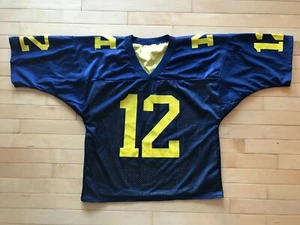Vintage 90s Michigan Wolverines #12 College Football Reversible Jersey Sz L - Picture 1 of 4