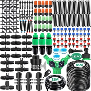 281 Pezzi Kit Irrigazione a Goccia, Sistema Automatico 60M, Micro Drip per Orto, - Foto 1 di 12