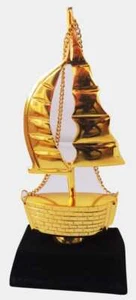 Classic Yacht with Wooden Base Sailboat Fully Built Nautical Decor 4.6*2.3*10 in - Picture 1 of 5