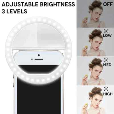 Selfie Ring Light for Phone [Rechargeable] Universal Clip On, LED Light - Image 1 of 4