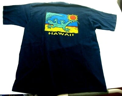 Vintage Nature Shirt Men Large 90s Gecko Hawaii Single Stitch Black T-Shirt - Image 1 of 4
