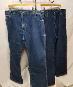 SET OF 2 Dickies Medium/Dark Wash Denim Men's 42x30 Work Jeans 2 PAIRS Workwear - Picture 1 of 10