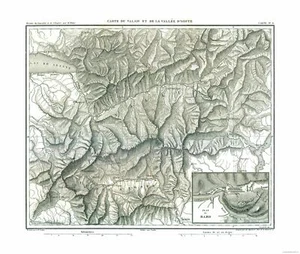 Mapa histórico - Valle de Aosta Italia - Thiers 1866 - 27,21 x 23 - Arte de pared vintage - Imagen 1 de 20