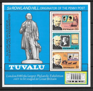 Mini hoja Tuvalu 1979 Sir Rowland Hill MNH M.S 134 - Imagen 1 de 1