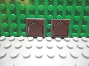 Lego 2 Dark Bluish Gray 2x2 finish tile with a brown sticker - Picture 1 of 1