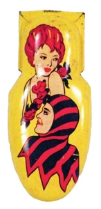 Tin Noisemaker Toy Clicker Lady Jester Kirchhof Halloween New Year Vintage #16 - Picture 1 of 4