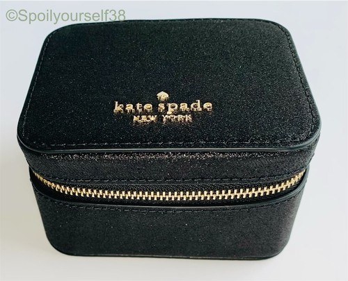 NUOVO Kate Spade Tinsel portagioie in scatola K9257 nero glitter