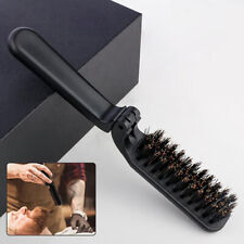 Black Folding Comb Boar Bristle Hair Brush Portable Styling Tool Salon Travel